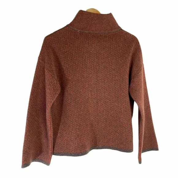 Chiaramenta S orange/brown wool blend Made in Italy cardigan - Picture 2 of 6